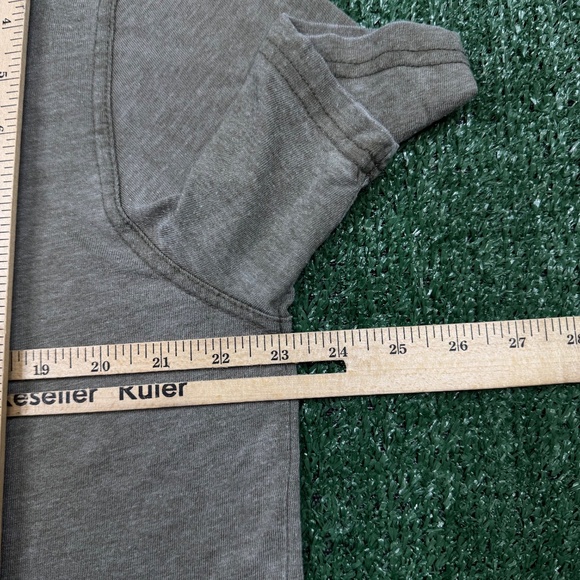 Lucky Brand T Shirt Men's Size L Green Venice Burn Out Short Sleeve Henley Neck - Picture 6 of 7